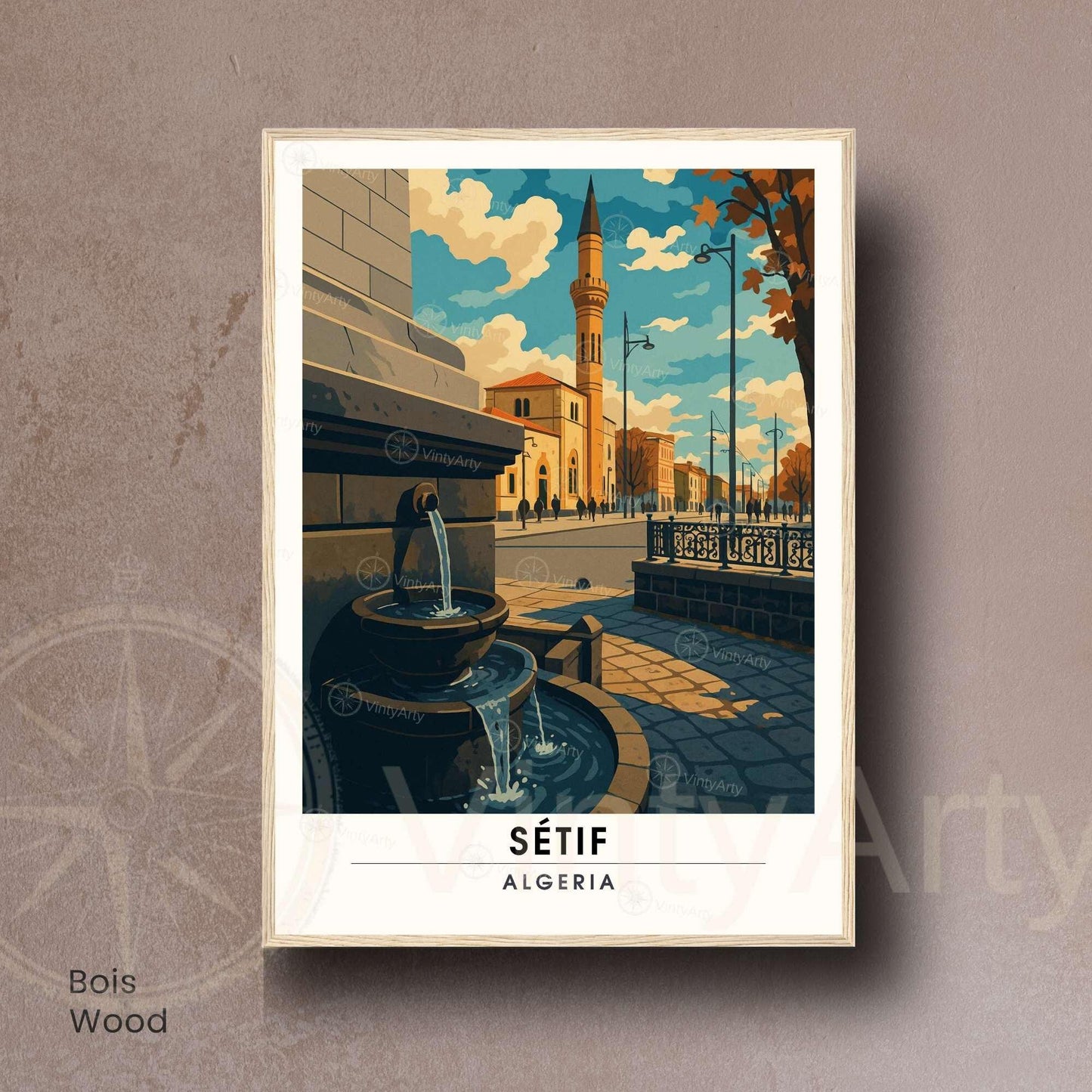 Affiche Sétif – L’élégance intemporelle d’une ville d’altitude | Affiche de voyage Algérie