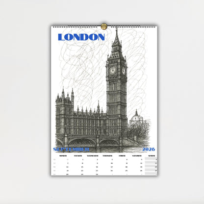 Calendrier Voyage 2026 – Calendrier Villes du Monde – Cadeau Original Minimaliste