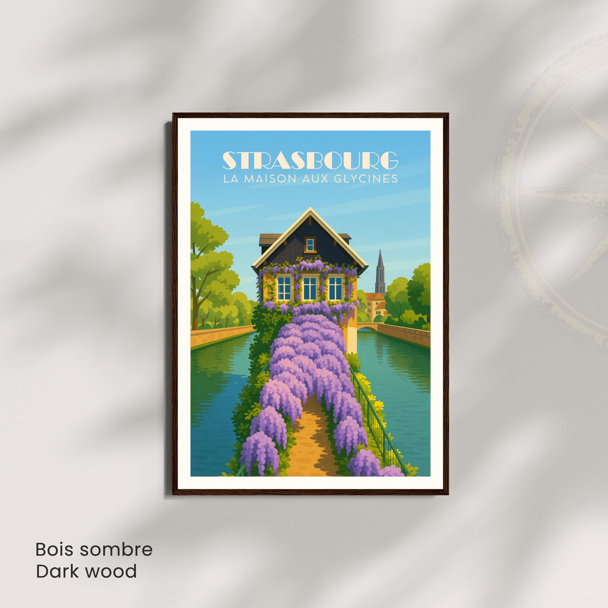 Affiche Strasbourg – La Maison aux Glycines, poésie florale et charme alsacien