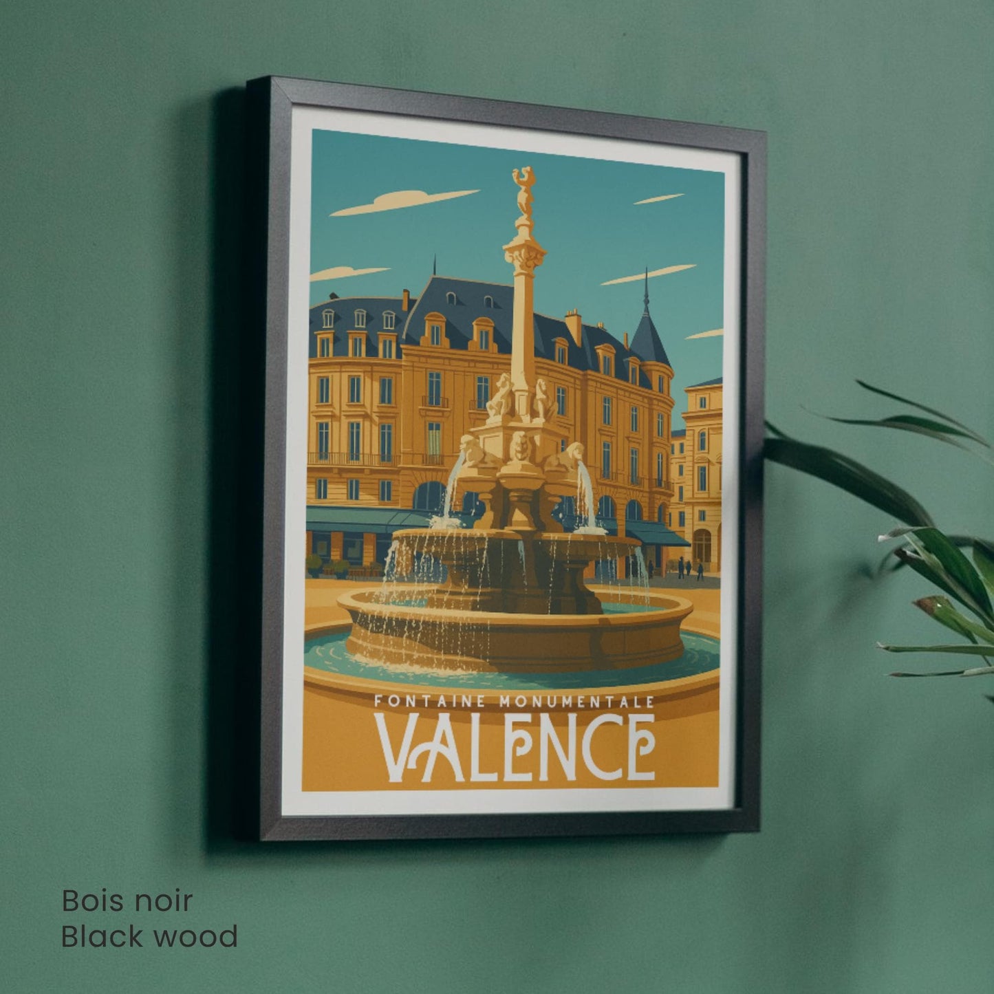 Affiche Valence – Fontaine Monumentale, élégance et patrimoine du Sud