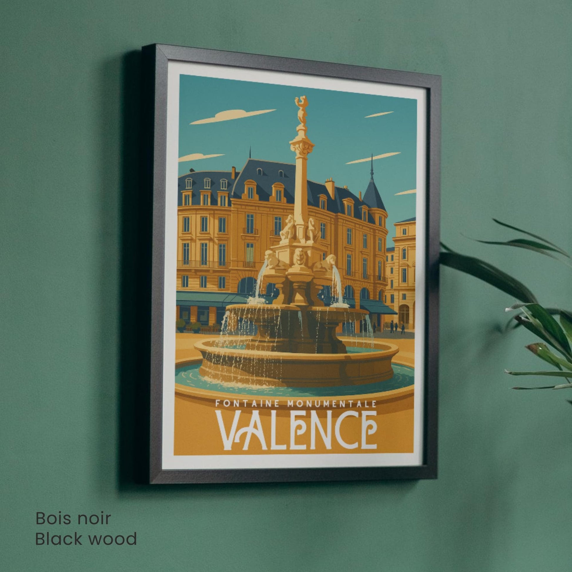 Affiche Valence – Fontaine Monumentale, élégance et patrimoine du Sud