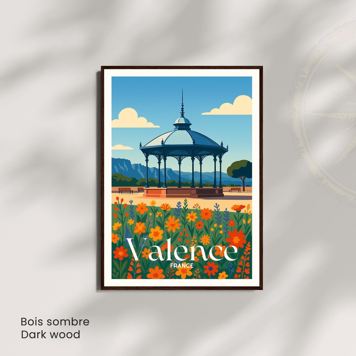 Affiche Valence – Kiosque Peynet, entre fleurs et douceur du Sud