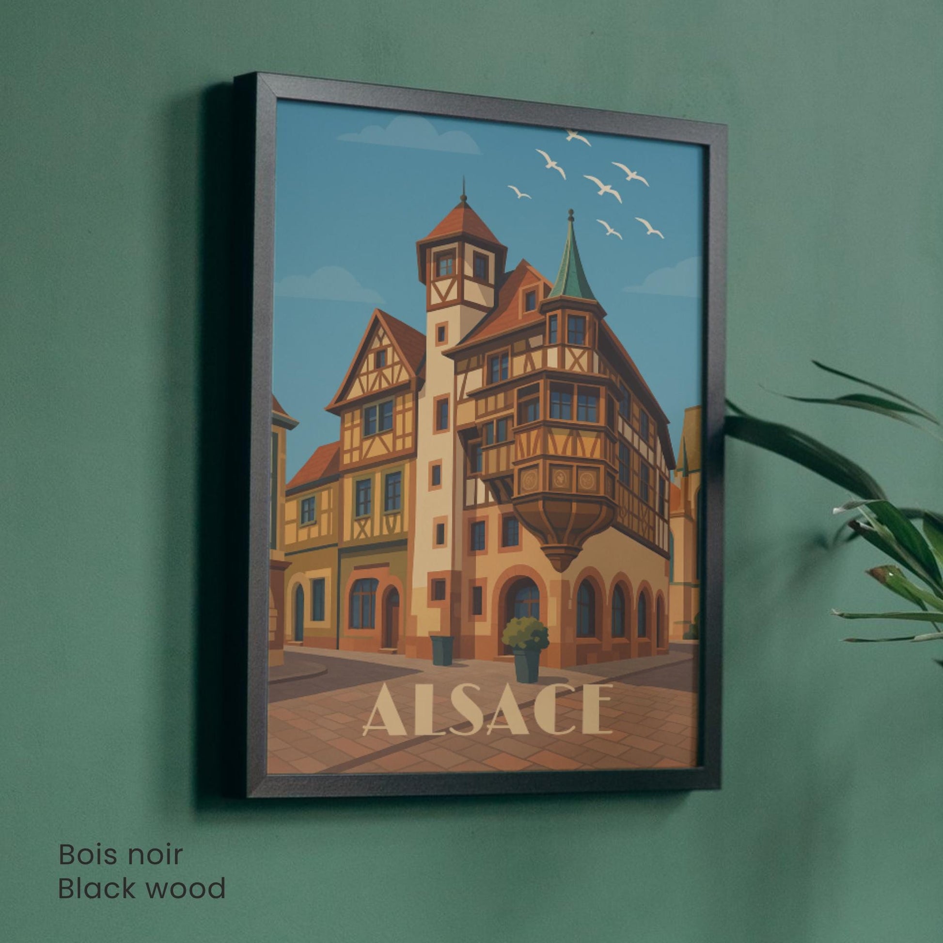 Affiche Alsace – Maison à colombages, charme intemporel du patrimoine français