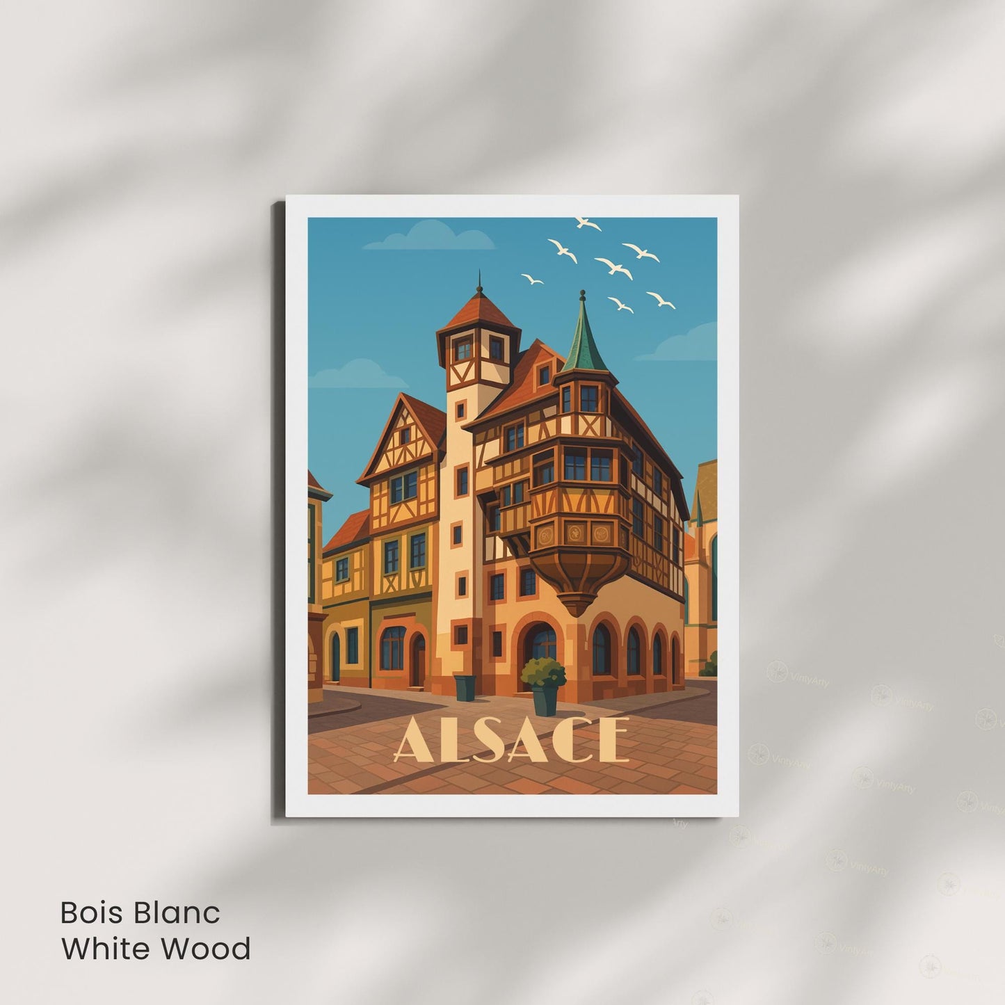 Affiche Alsace – Maison à colombages, charme intemporel du patrimoine français