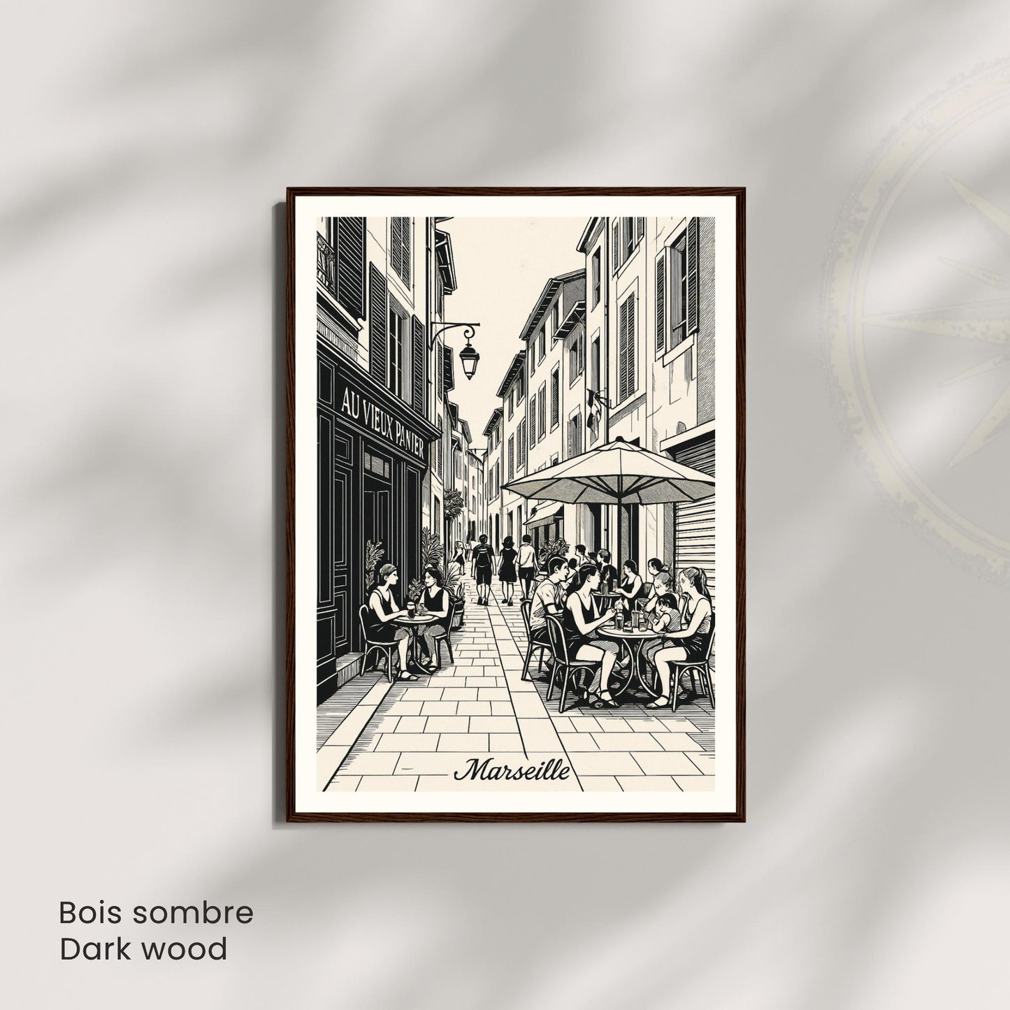 Affiche Marseille – Le Panier, charme et vie de quartier - Affiche vintage Marseille