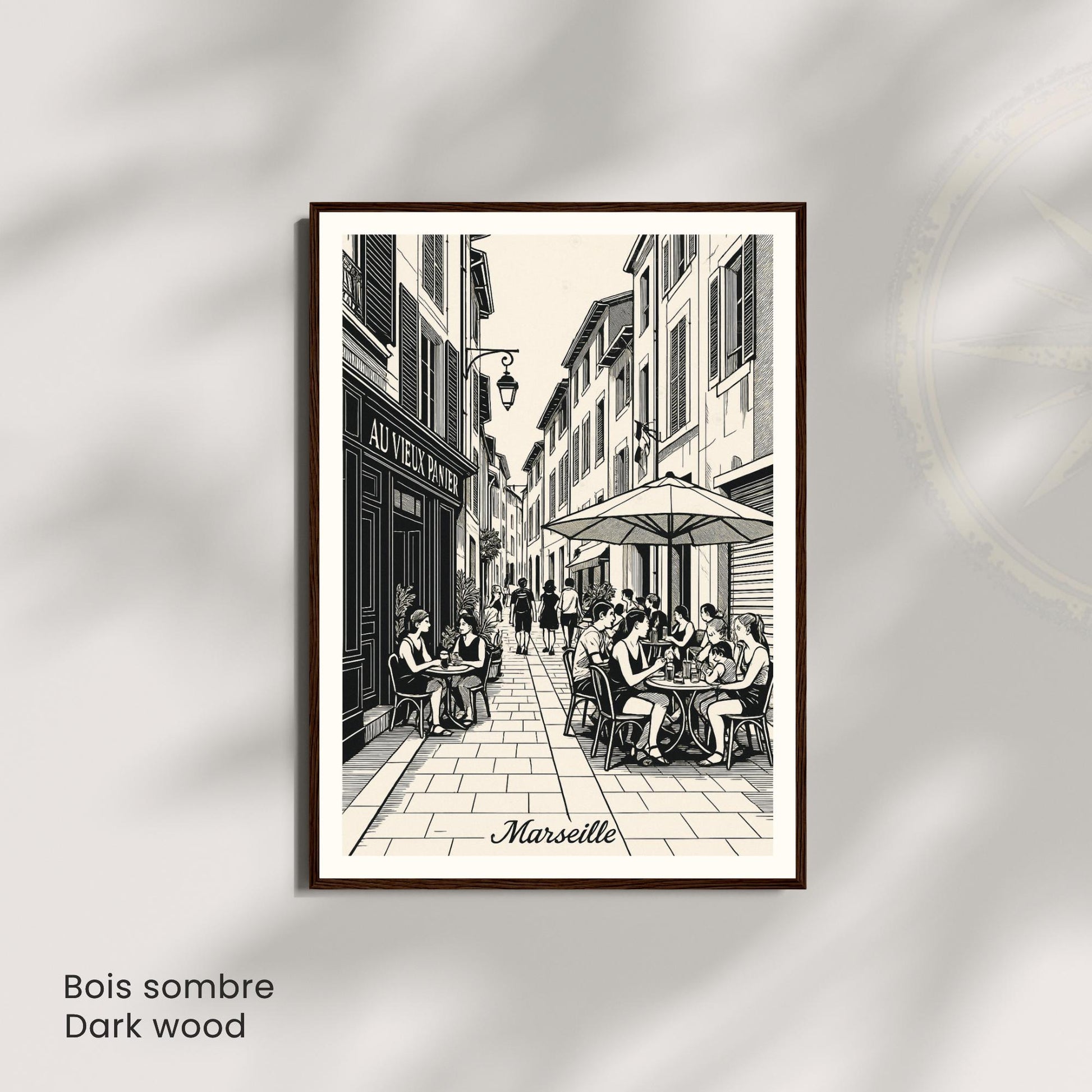 Affiche Marseille – Le Panier, charme et vie de quartier - Affiche vintage Marseille