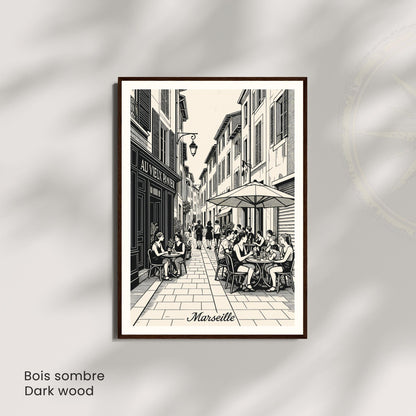 Affiche Marseille – Le Panier, charme et vie de quartier - Affiche vintage Marseille