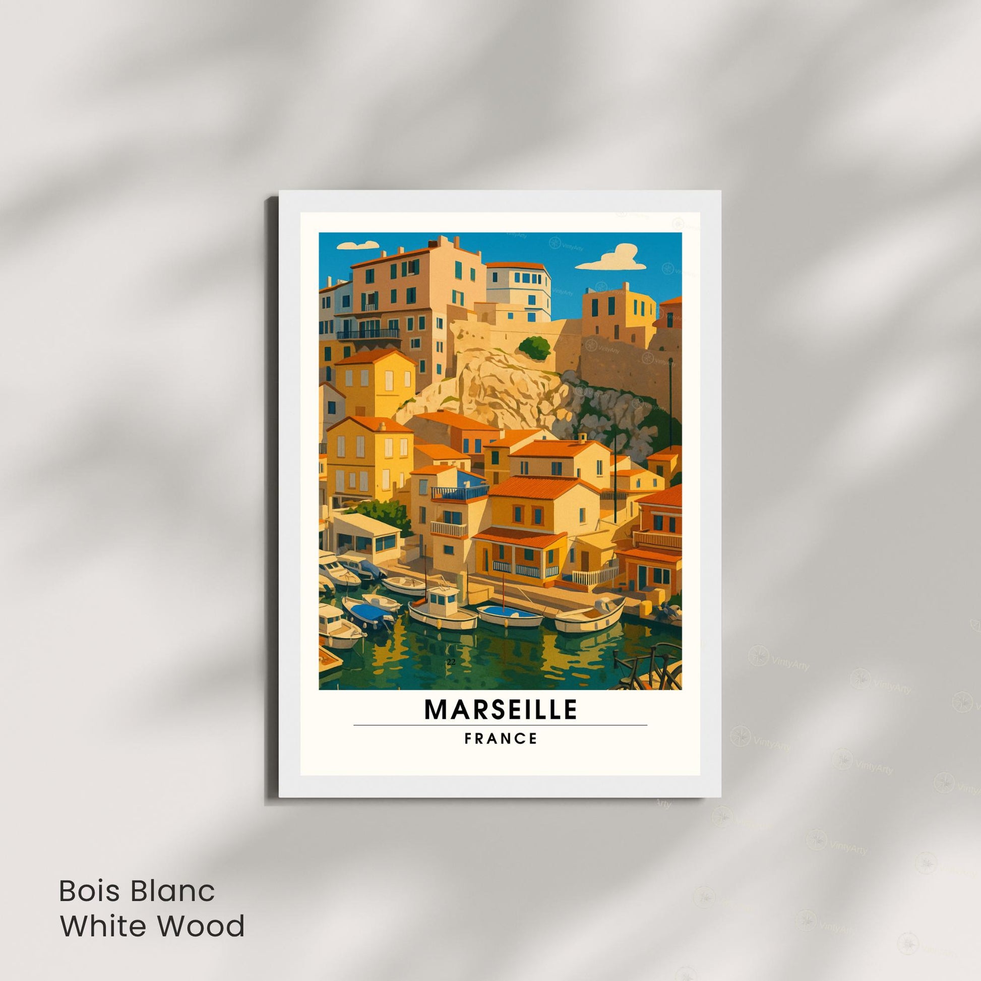 Affiche Marseille – Le Vallon des Auffes, charme du littoral méditerranéen
