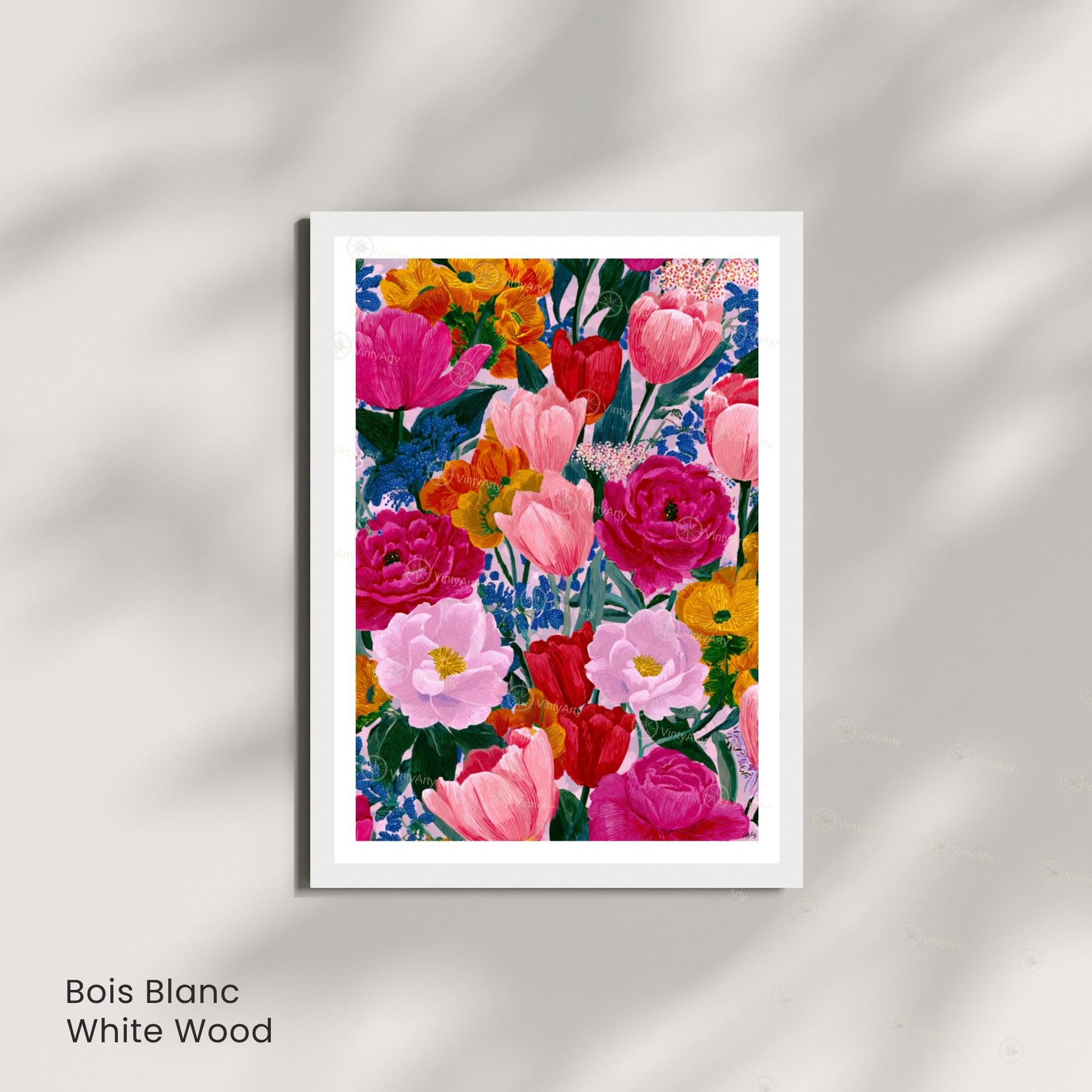 Affiche Fleurs Colorées – Poster Botanique Moderne – Illustration Florale Vibrante