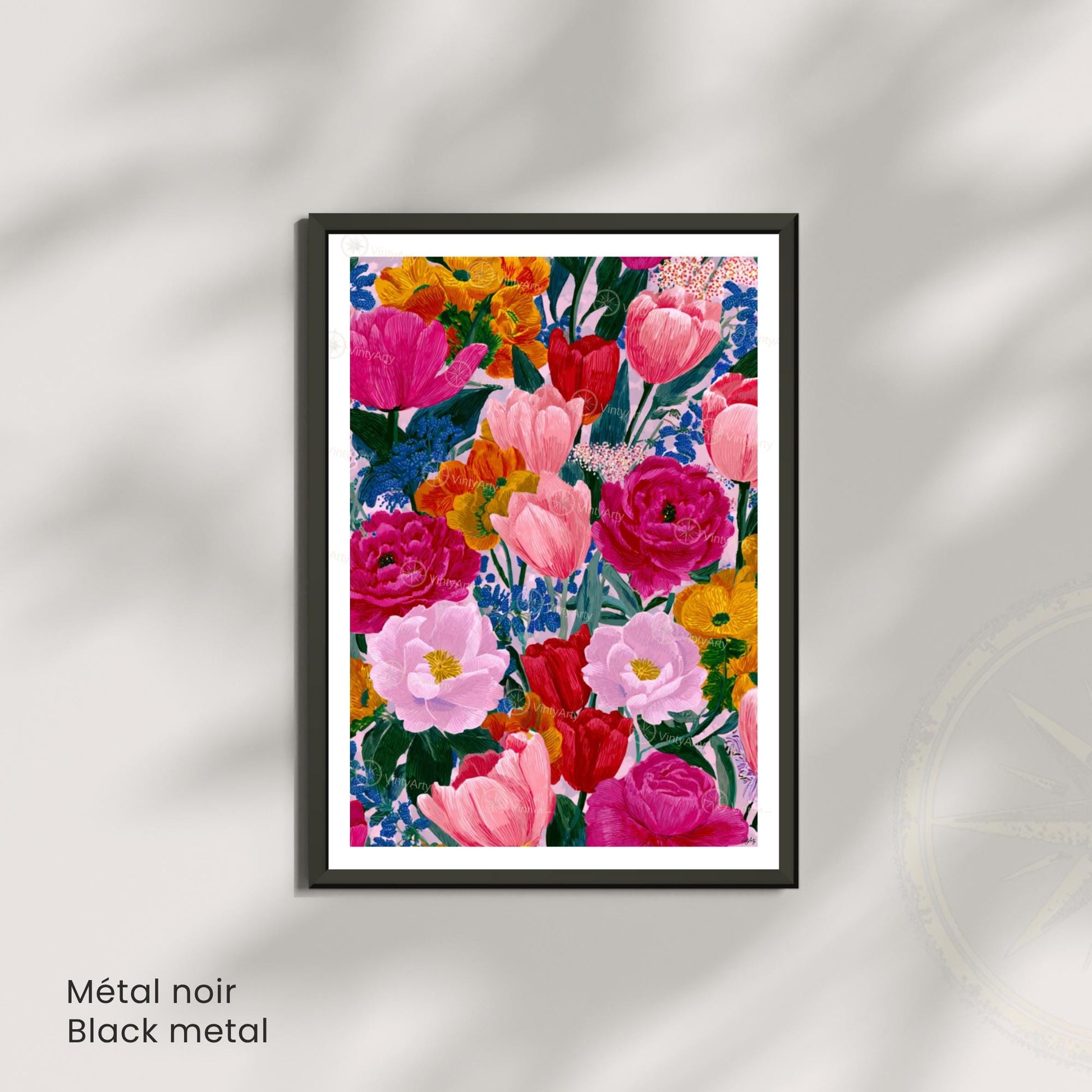 Affiche Fleurs Colorées – Poster Botanique Moderne – Illustration Florale Vibrante