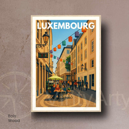 Affiche Luxembourg Ville – Rue animée du centre historique