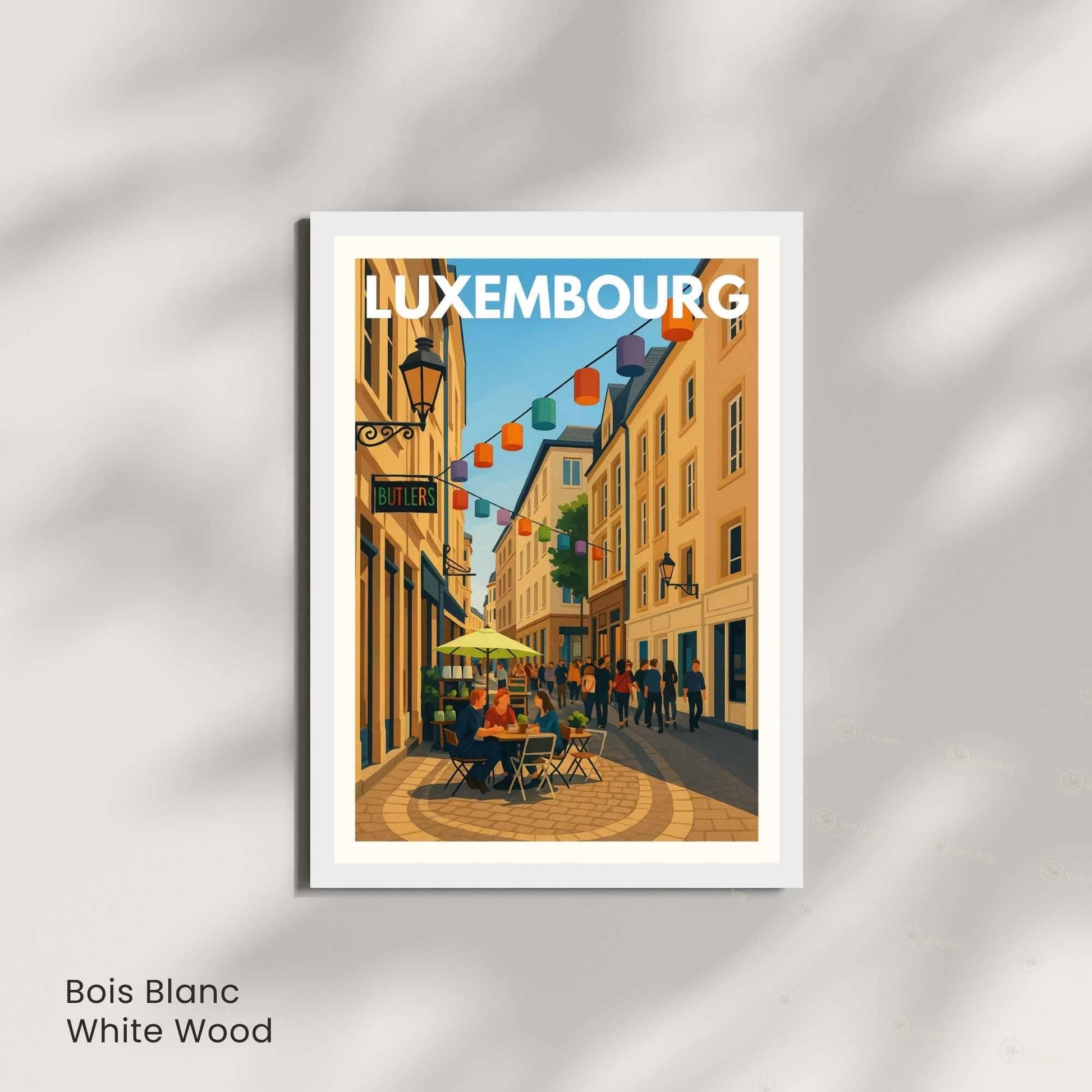 Affiche Luxembourg Ville – Rue animée du centre historique