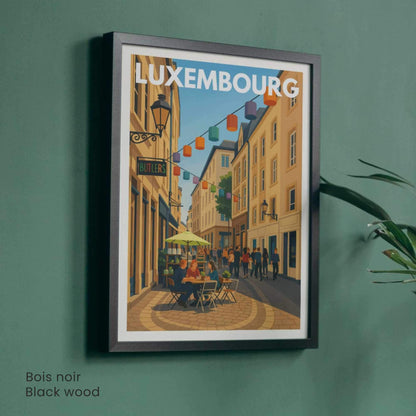 Affiche Luxembourg Ville – Rue animée du centre historique