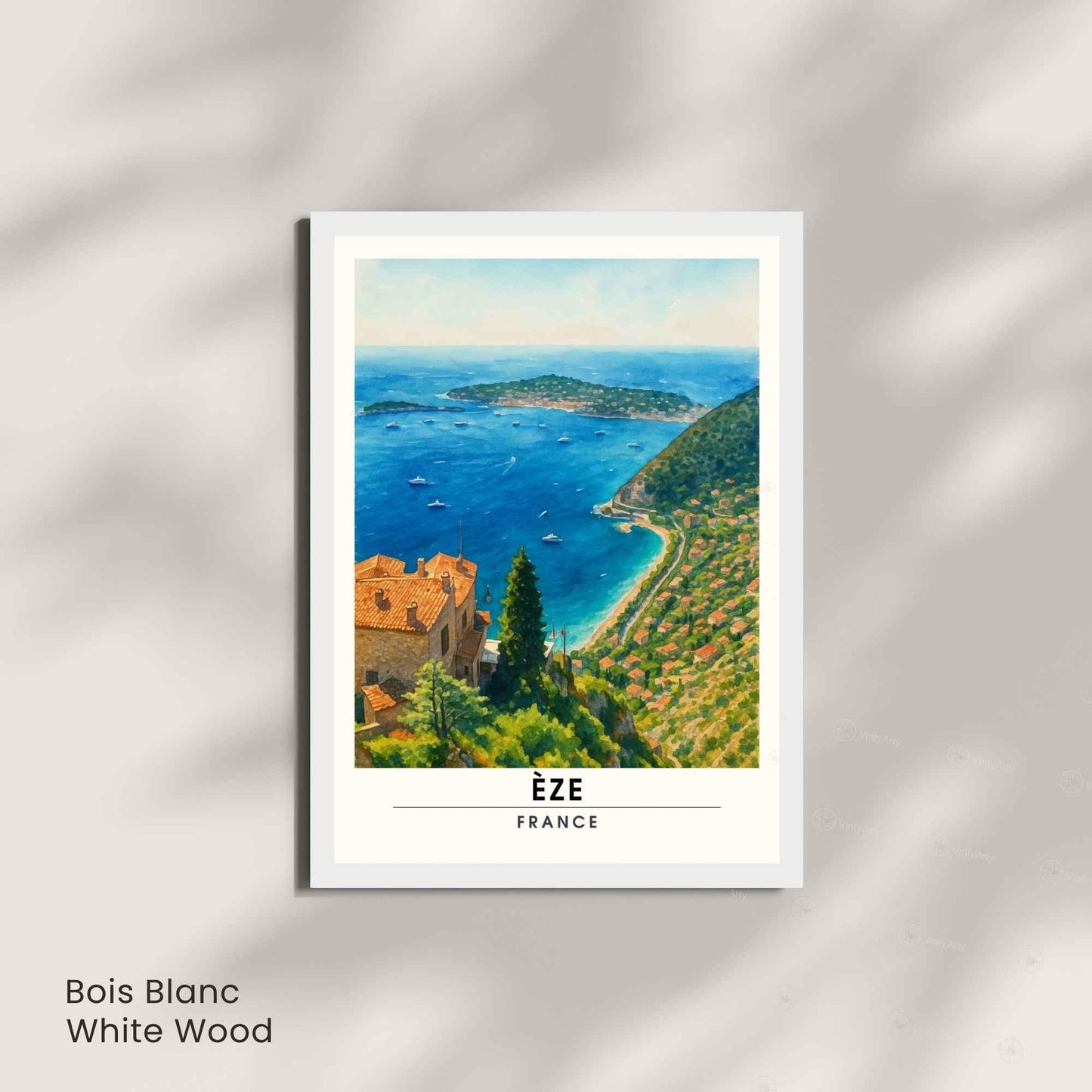 Affiche Èze France – Vue panoramique sur la Méditerranée