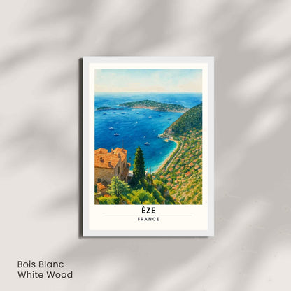 Affiche Èze France – Vue panoramique sur la Méditerranée