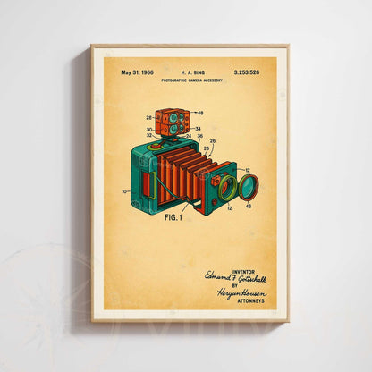 Affiche Vintage Appareil Photo – Brevet Photographique 1938 | Poster Rétro Photographie Industrielle