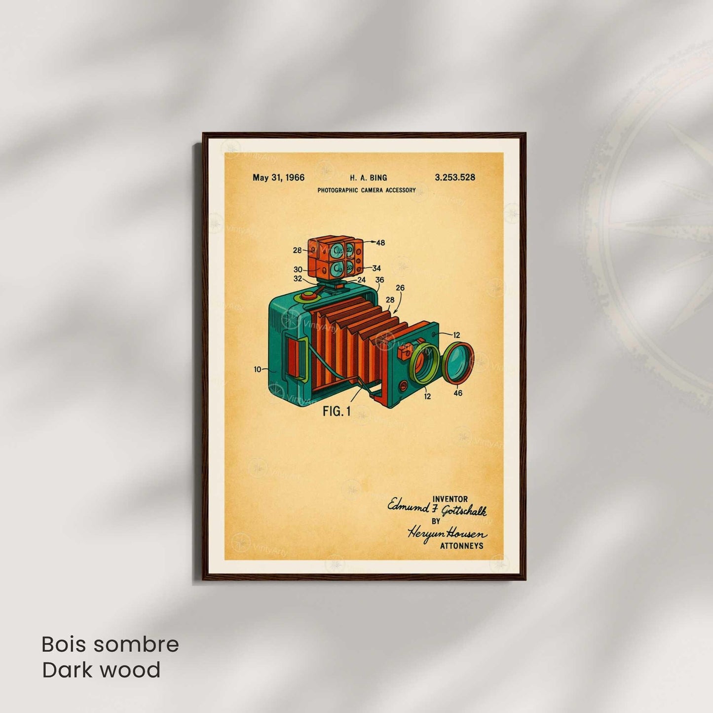 Affiche Vintage Appareil Photo – Brevet Photographique 1938 | Poster Rétro Photographie Industrielle