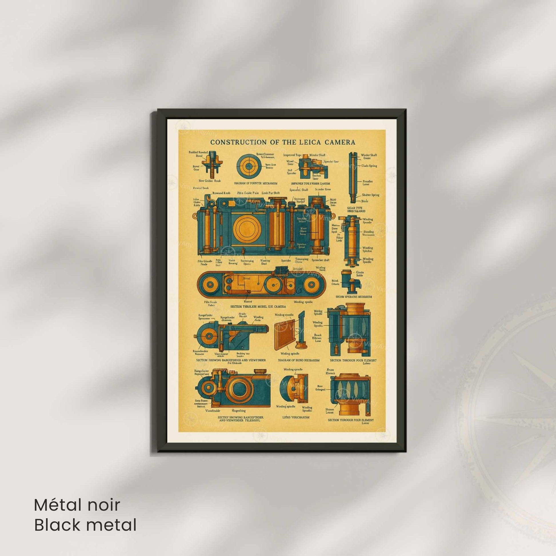 Affiche Brevet Appareil Photo Vintage – Construction d’une Caméra Leica | Poster Technique & Design Industriel
