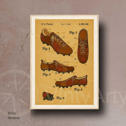 Affiche Brevet Chaussures de Sport Vintage – Poster Technique 1980 | Art Industriel & Design Sportif