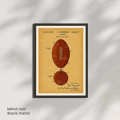 Affiche Brevet Ballon de Football Vintage – Poster Sportif 1925 | Décoration Industrielle & Design Rétro