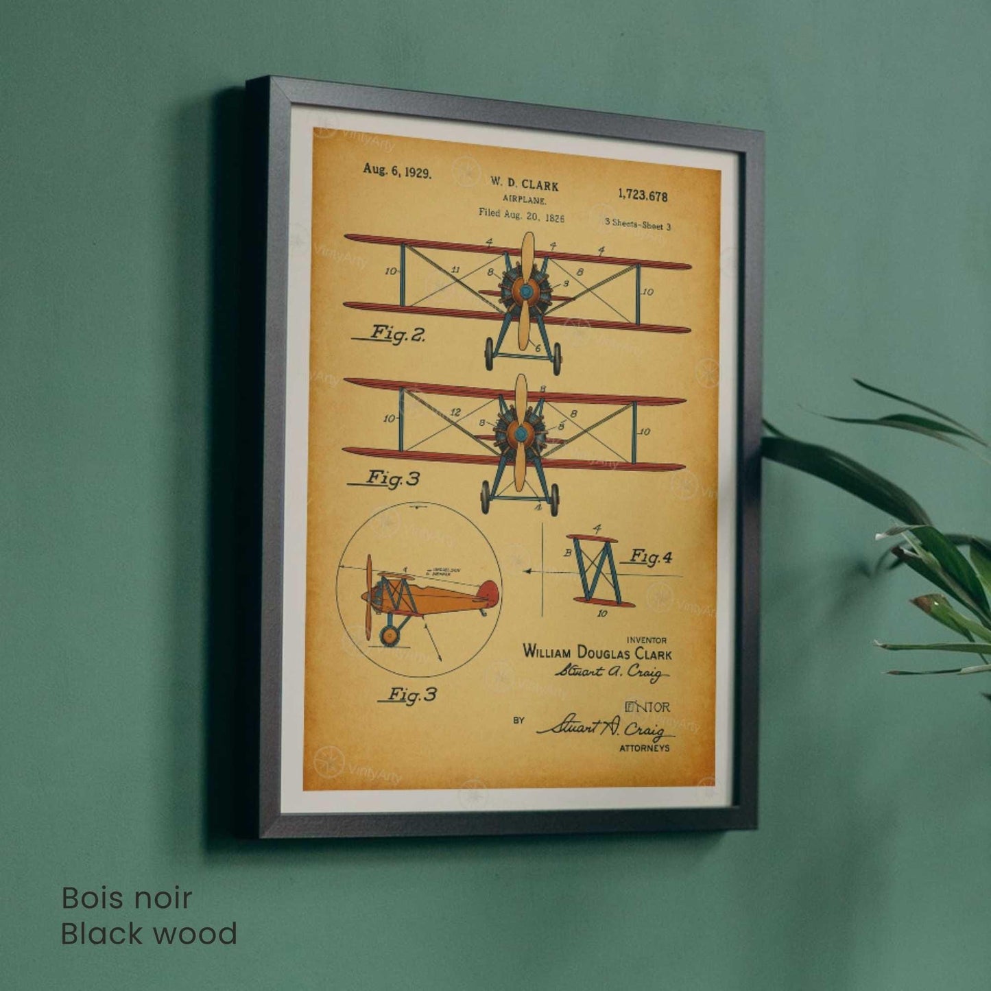 Affiche Brevet Avion Vintage – Poster Aéronautique 1929 | Art Industriel & Décoration Technique