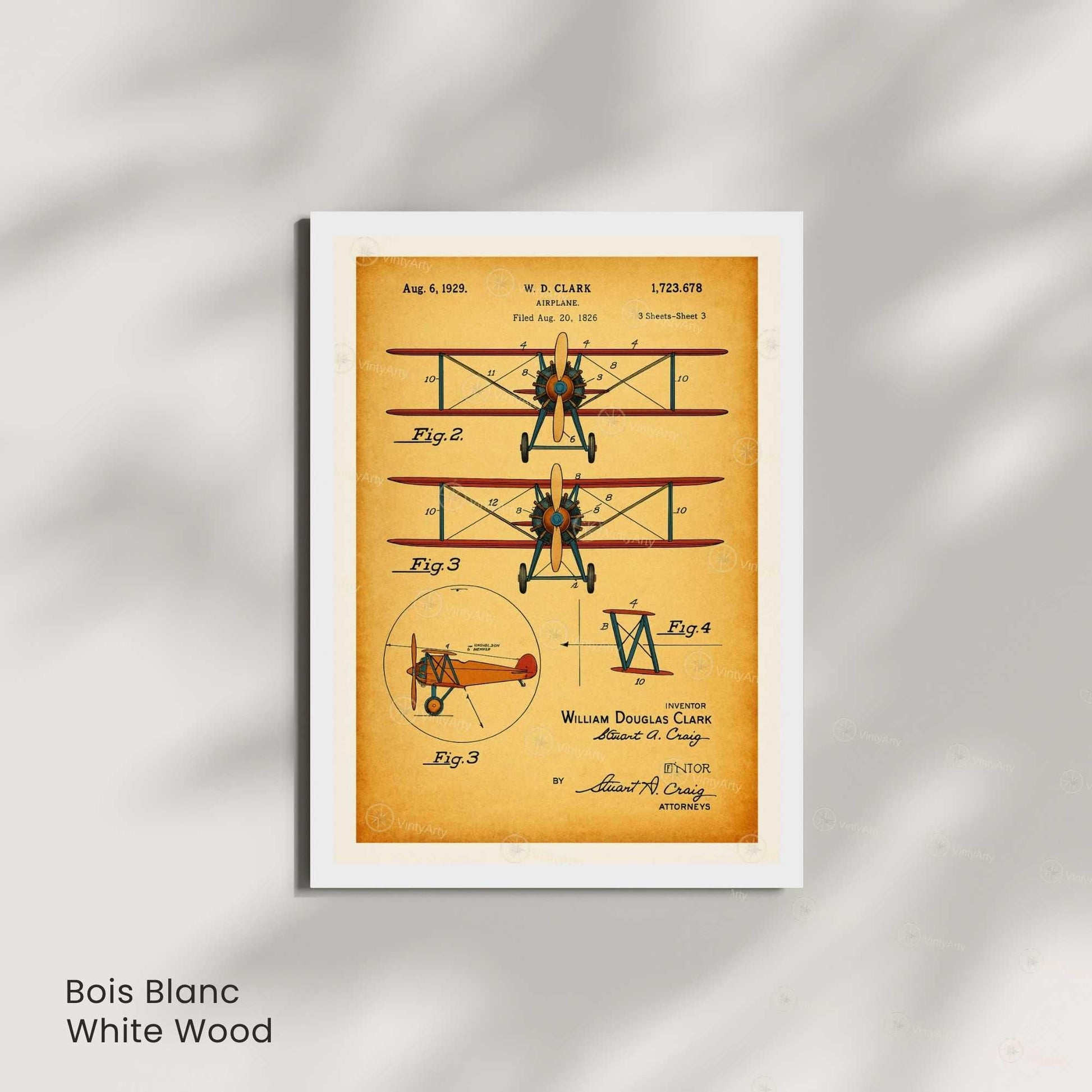 Affiche Brevet Avion Vintage – Poster Aéronautique 1929 | Art Industriel & Décoration Technique