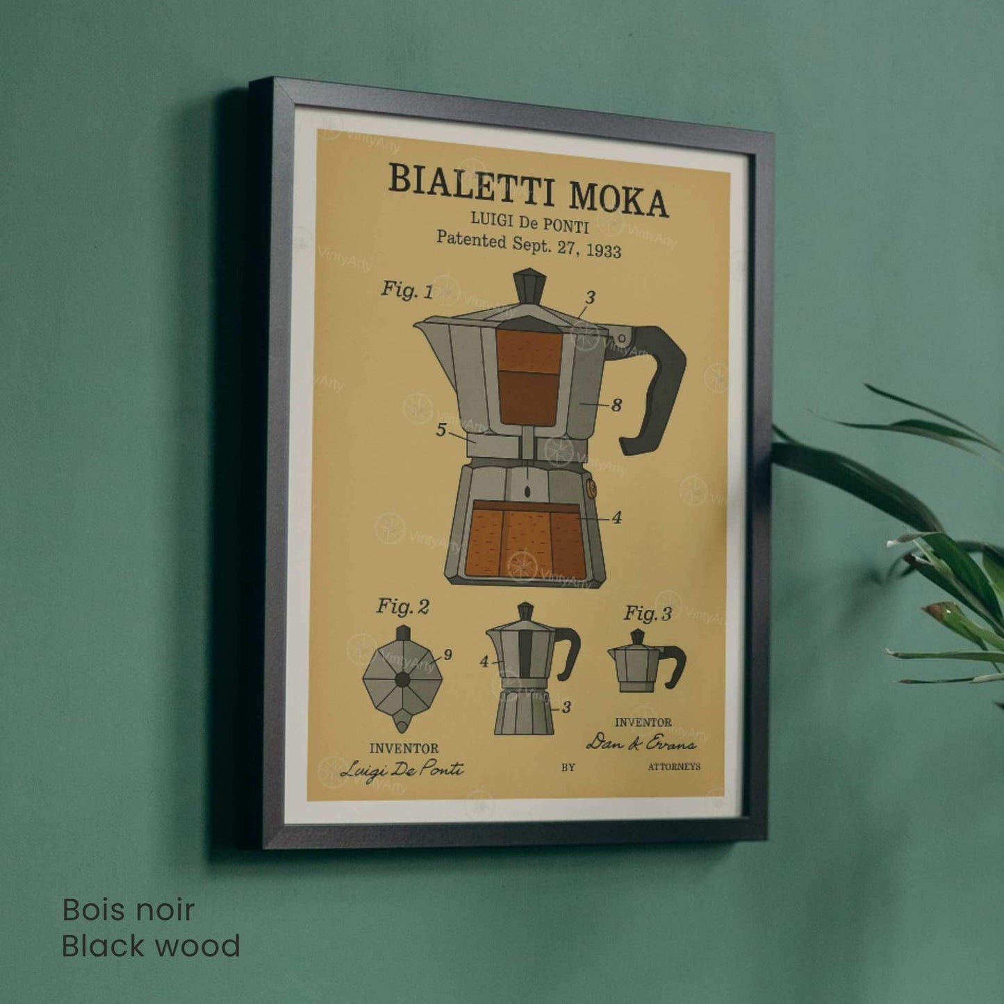 Affiche Brevet Cafetière Italienne – Poster Vintage Moka 1933 | Art Industriel & Design Café