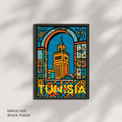 Affiche Tunisie – Poster Voyage Coloré | Art Méditerranéen & Décoration Murale Tunisienne