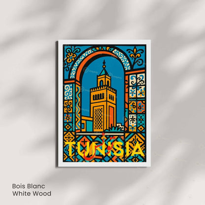 Affiche Tunisie – Poster Voyage Coloré | Art Méditerranéen & Décoration Murale Tunisienne