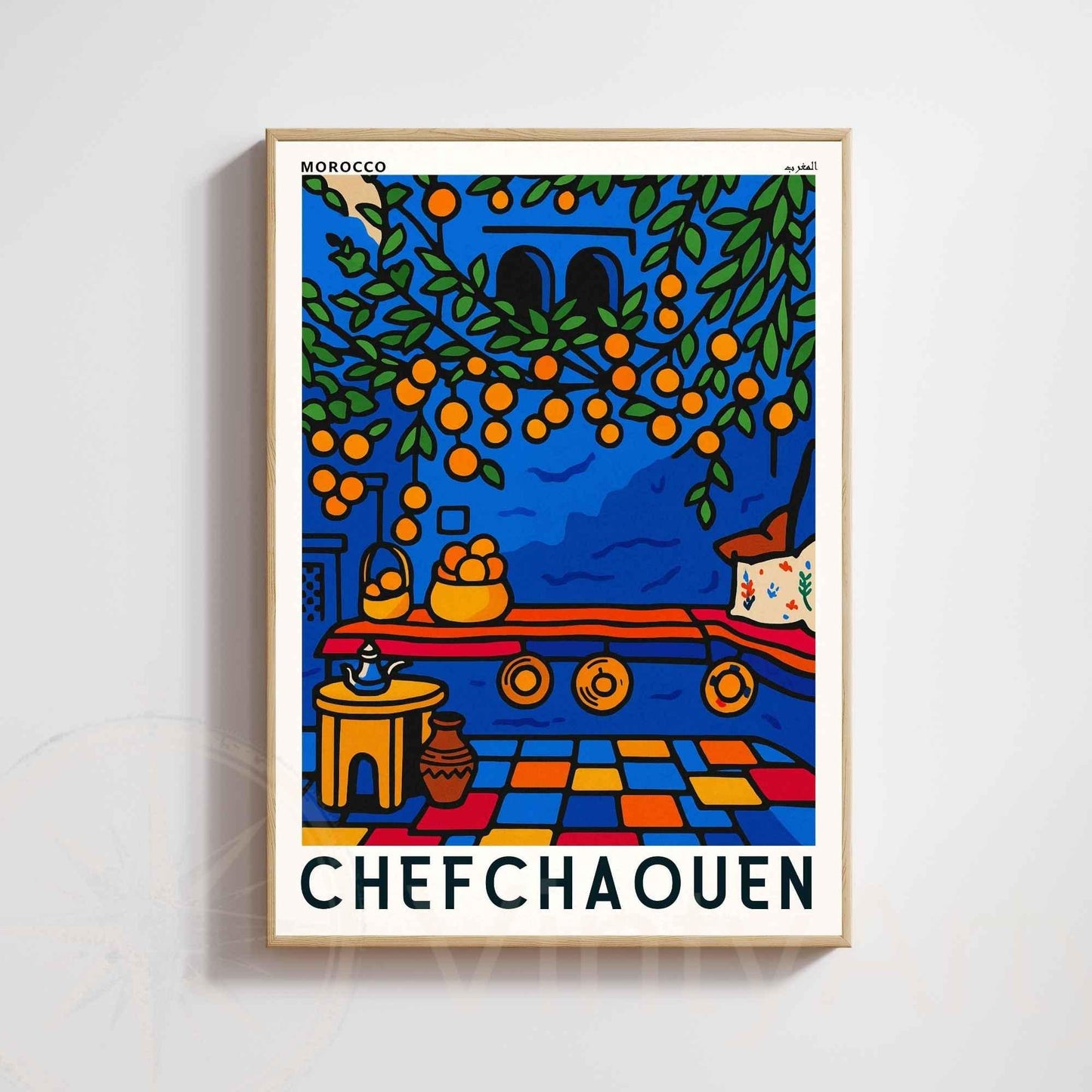 Affiche de voyage Chefchaouen – poster Maroc | Affiche Maroc et Art Oriental