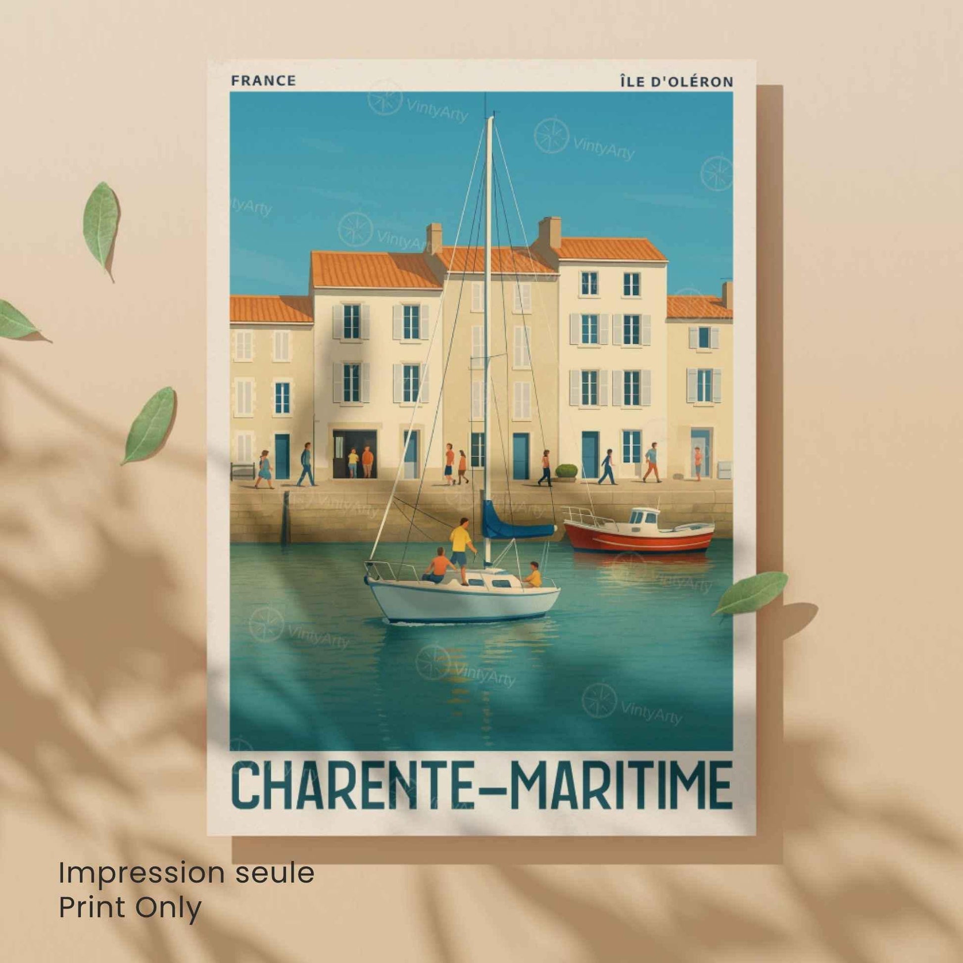 Affiche Île d’Oléron – Charente-Maritime | Affiche Vintage Côte Atlantique – France