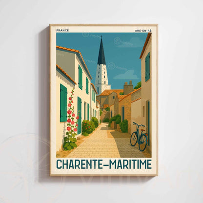 Affiche Ars-en-Ré – Affiche Charente-Maritime | Affiche Vintage Île de Ré – Côte Atlantique