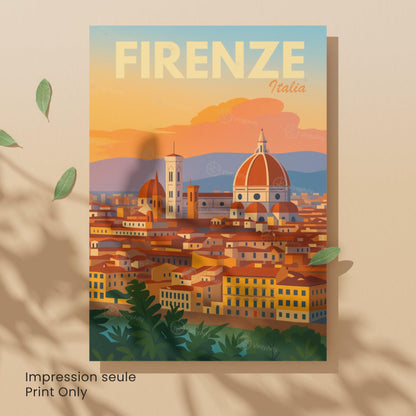 Affiche Florence – Coucher de Soleil sur la Ville Éternelle