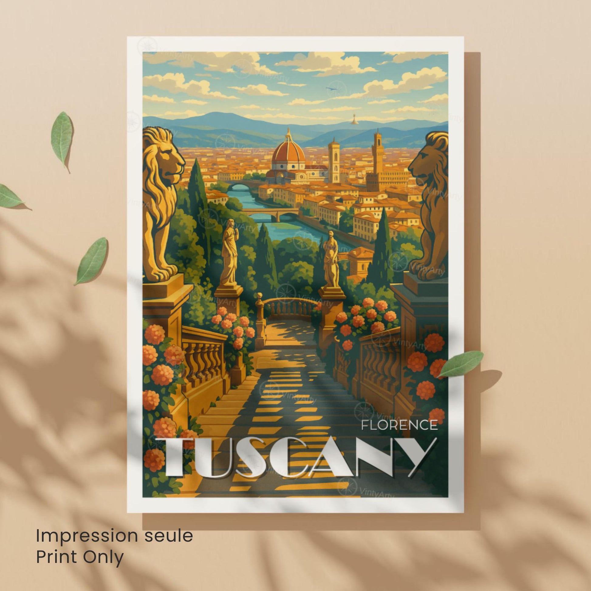 Affiche Toscane – L’âme dorée de l’Italie - Affiche de voyage Florence