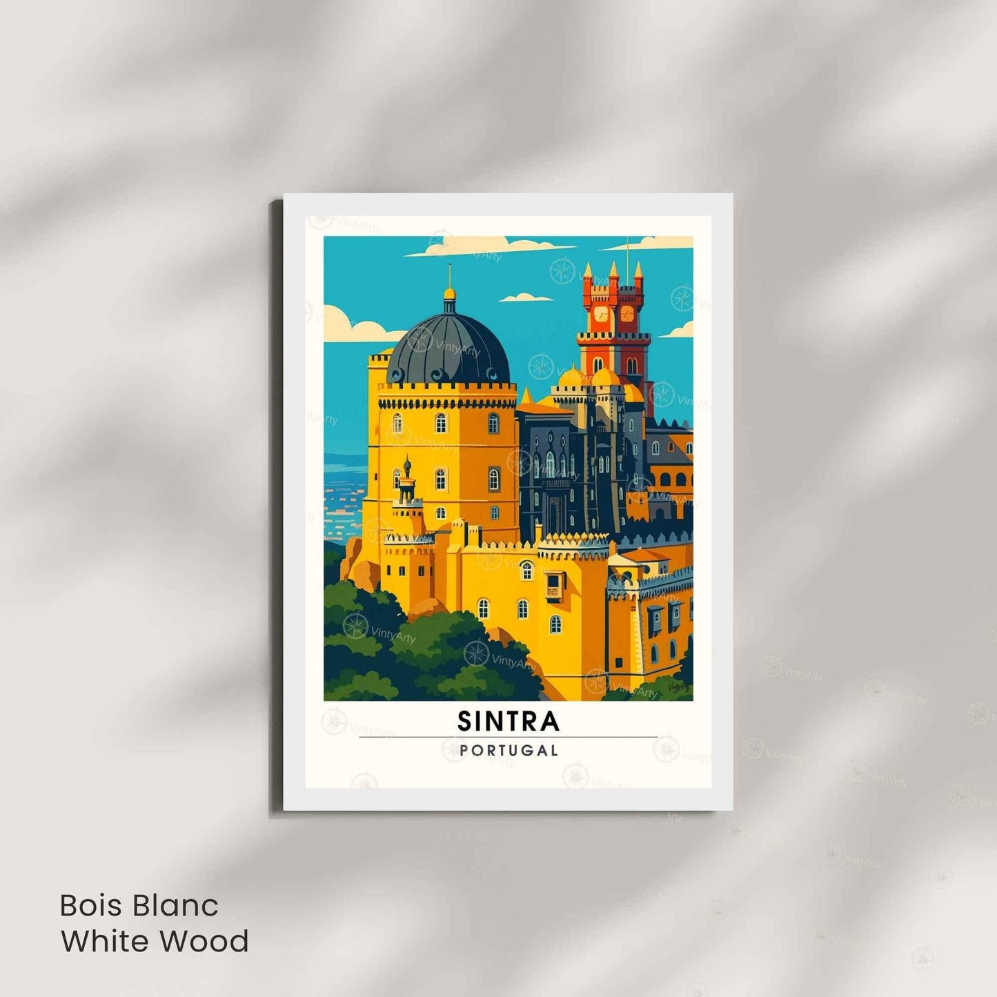 Affiche Sintra Portugal – Palais de Pena | Affiche de Voyage Vintage & Architecture Colorée