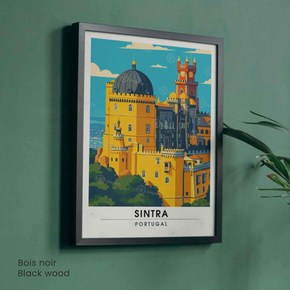 Sintra Portugal Poster – Pena Palace | Vintage Travel Print & Colorful Architecture Wall Art