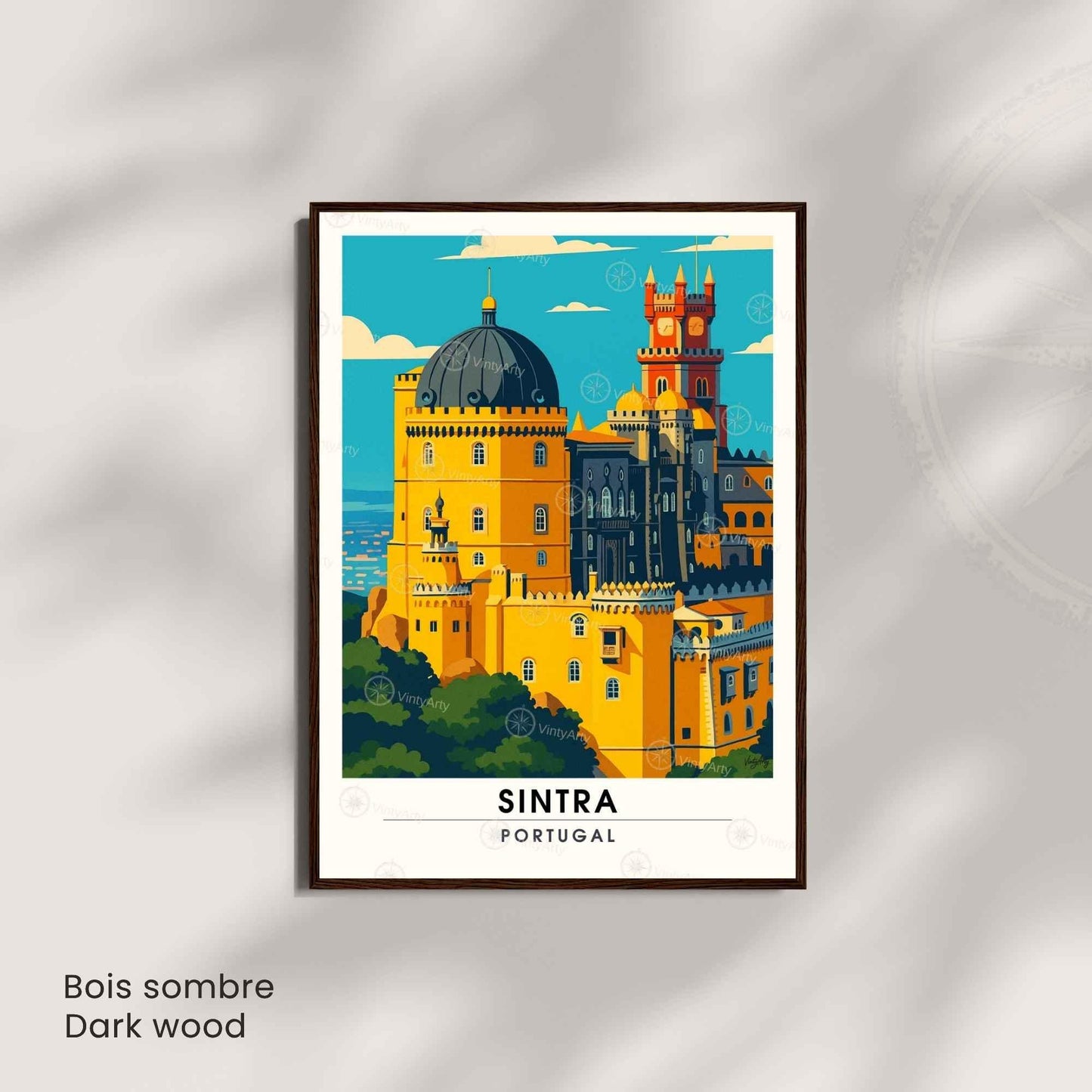 Affiche Sintra Portugal – Palais de Pena | Affiche de Voyage Vintage & Architecture Colorée