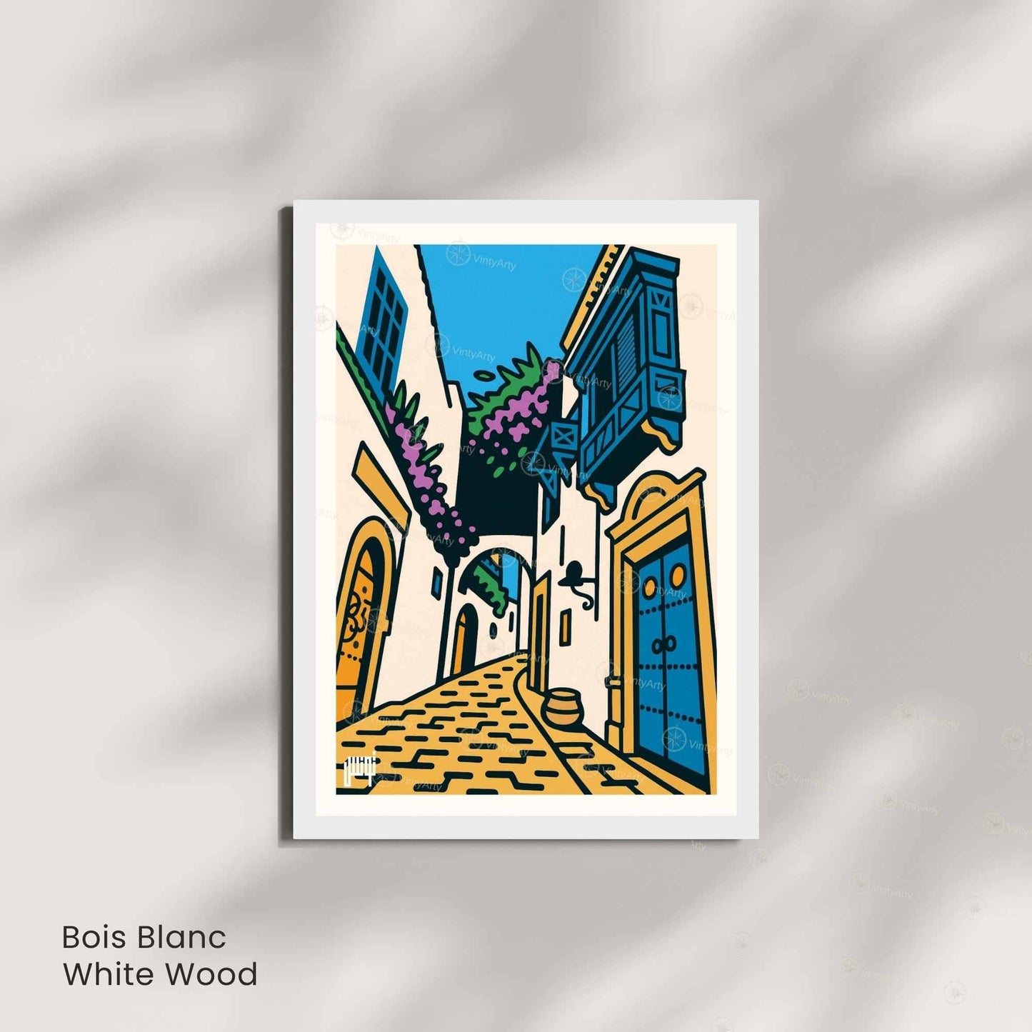 Affiche Tunisie – Ruelle aux Portes Bleues