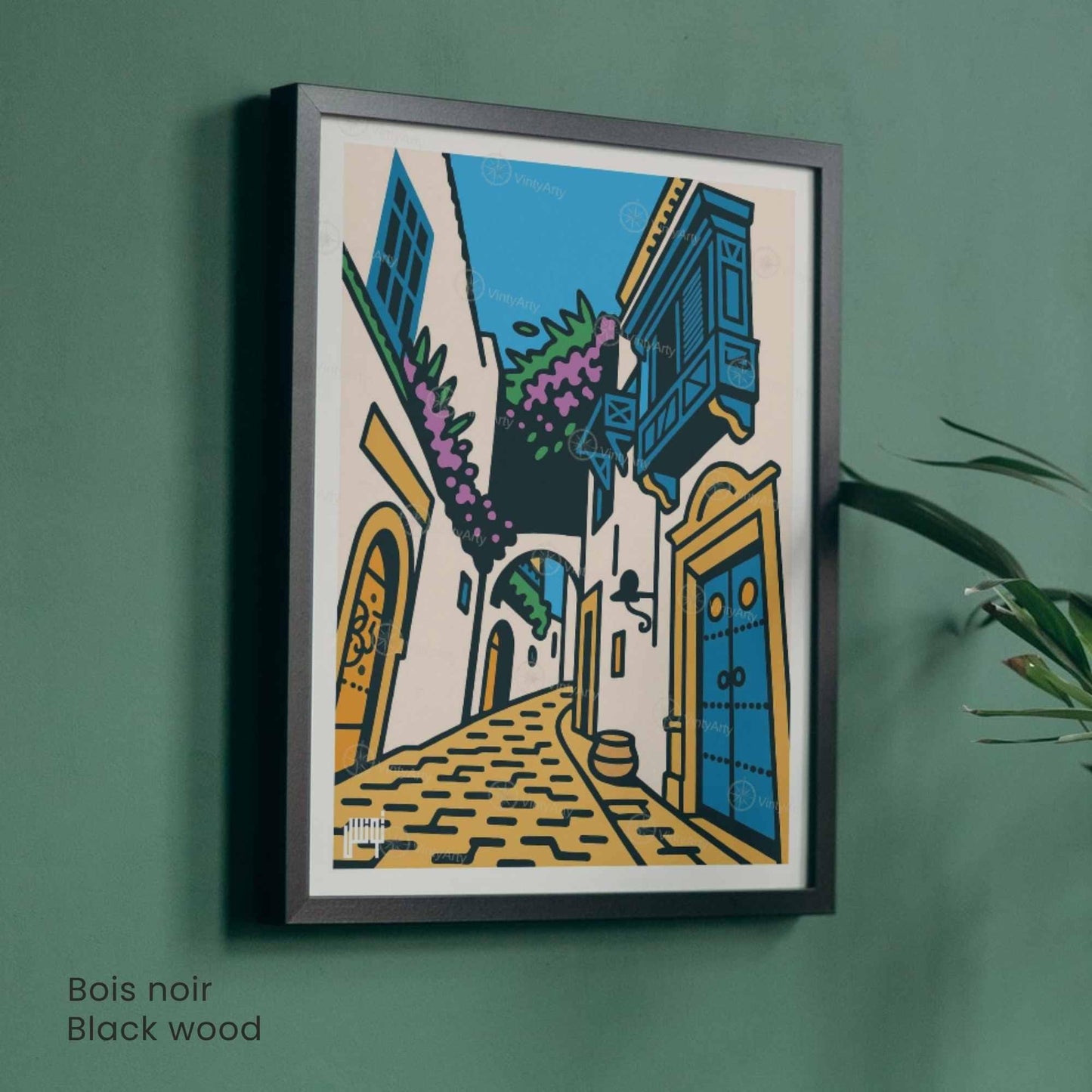 Affiche Tunisie – Ruelle aux Portes Bleues