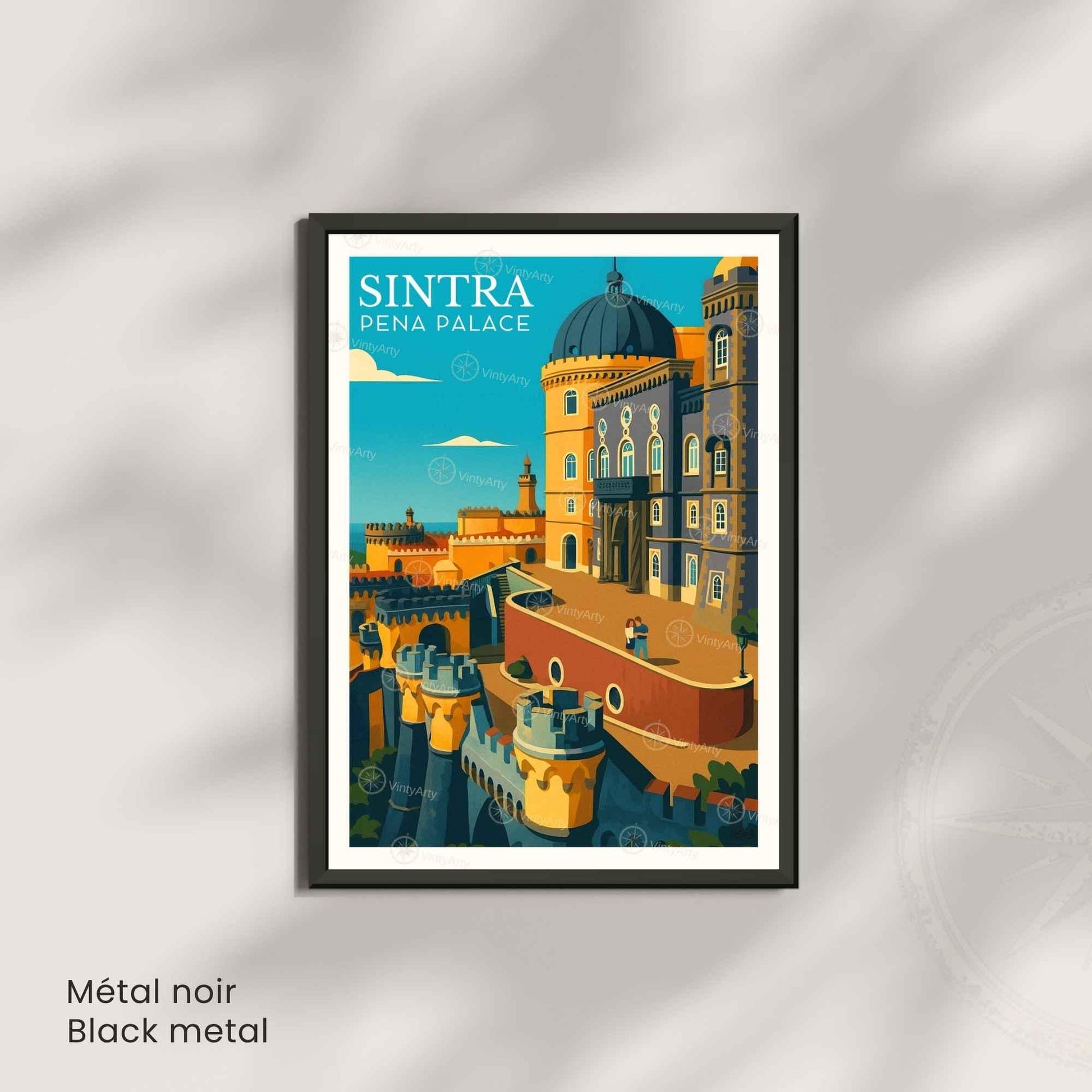 Affiche Sintra Portugal – Palais de Pena | Affiche de Voyage Vintage & Architecture Colorée