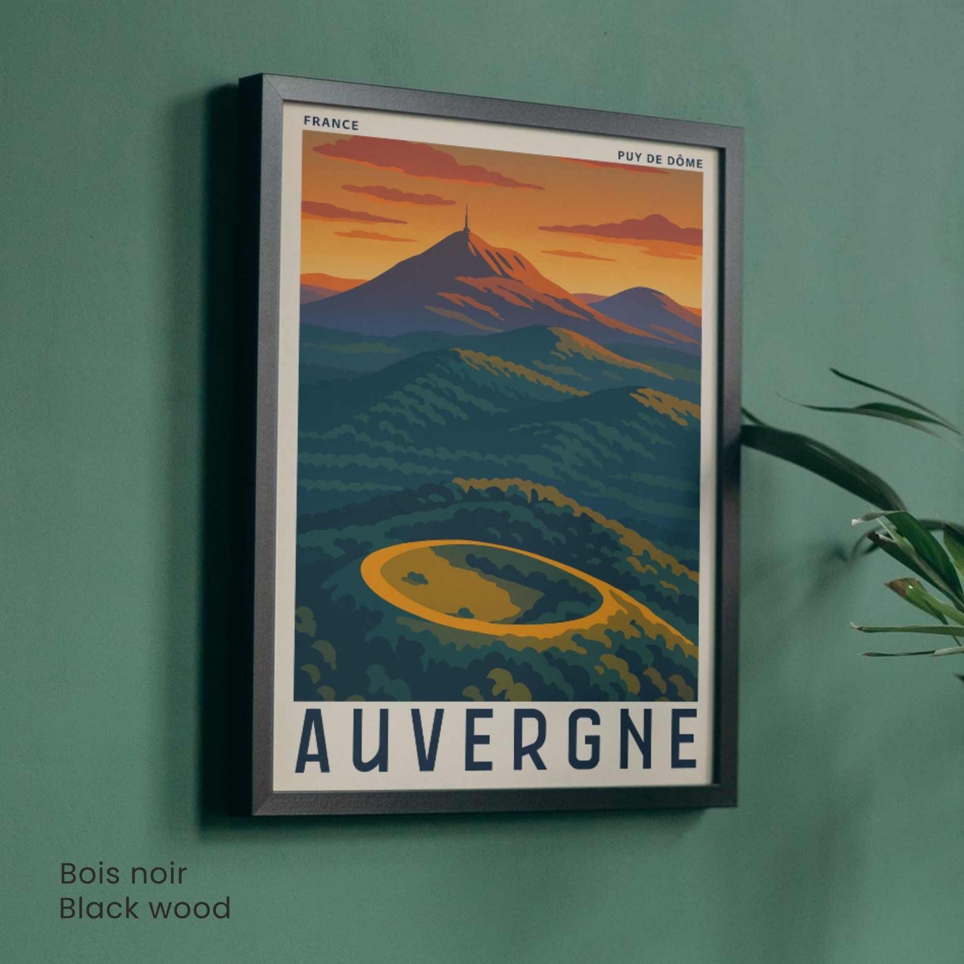 Affiche Auvergne – Puy de Dôme | Affiche Vintage France | Illustration Montagne