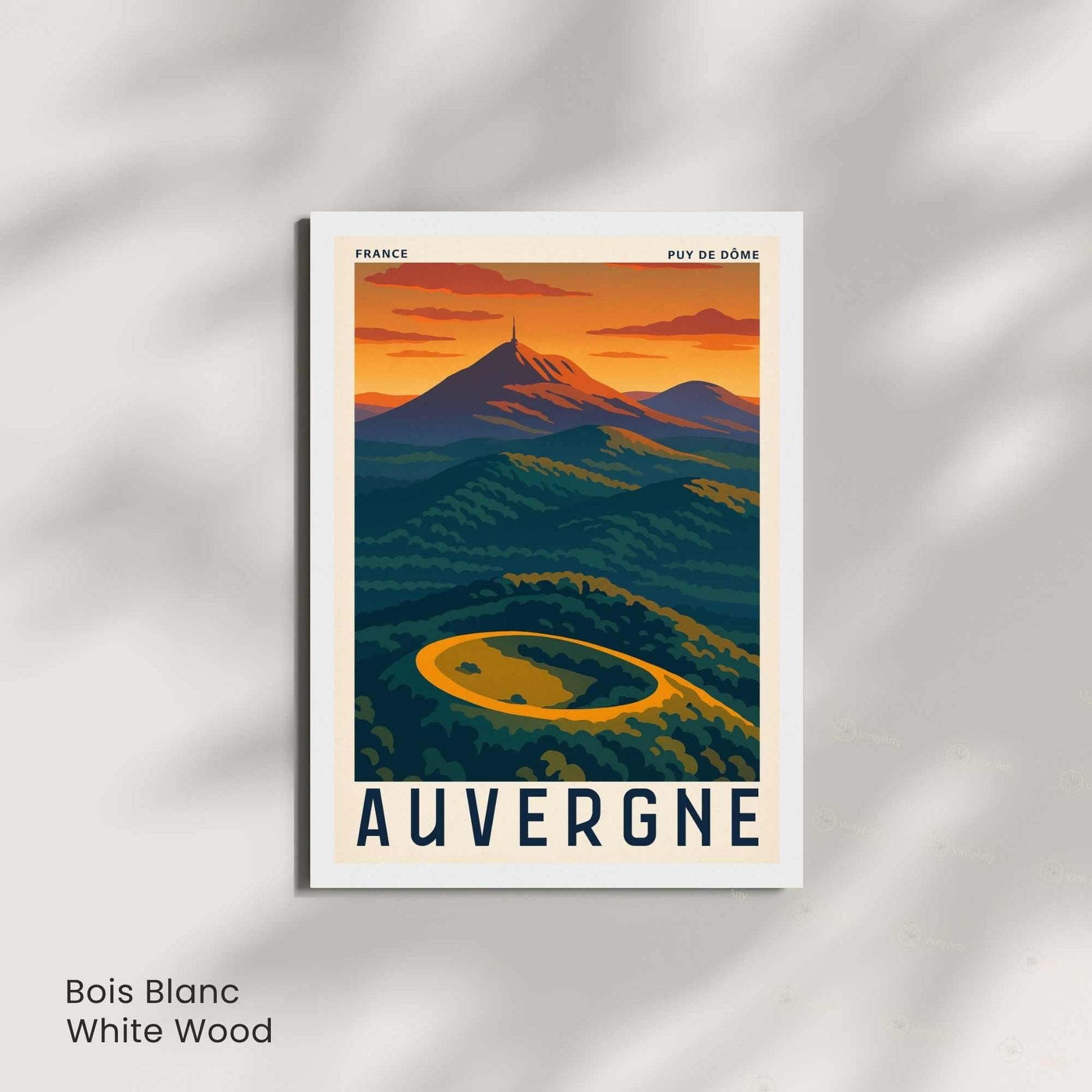 Affiche Auvergne – Puy de Dôme | Affiche Vintage France | Illustration Montagne