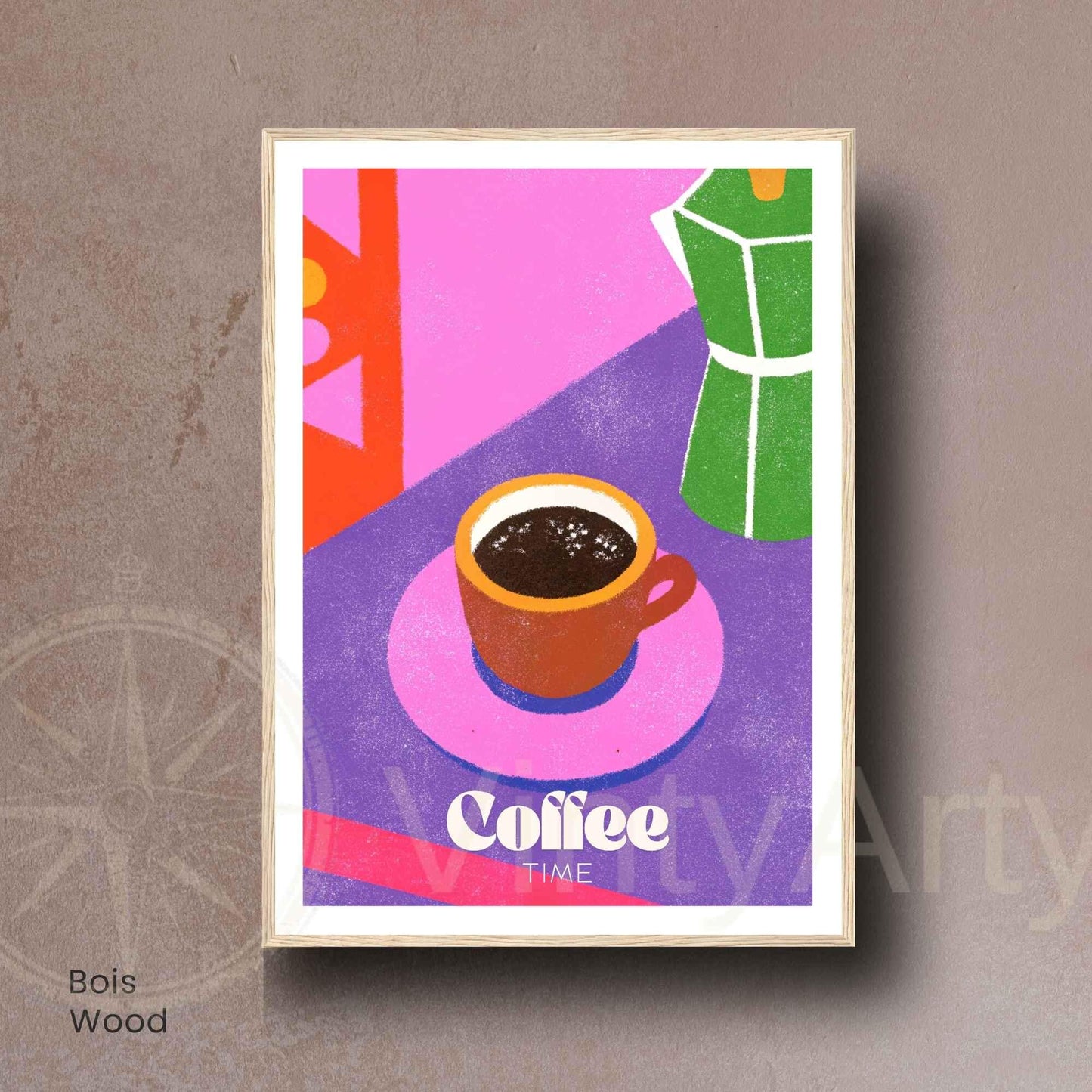 Affiche café – Illustration Moderne Colorée | Affiche Café Design Contemporain
