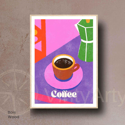 Affiche café – Illustration Moderne Colorée | Affiche Café Design Contemporain