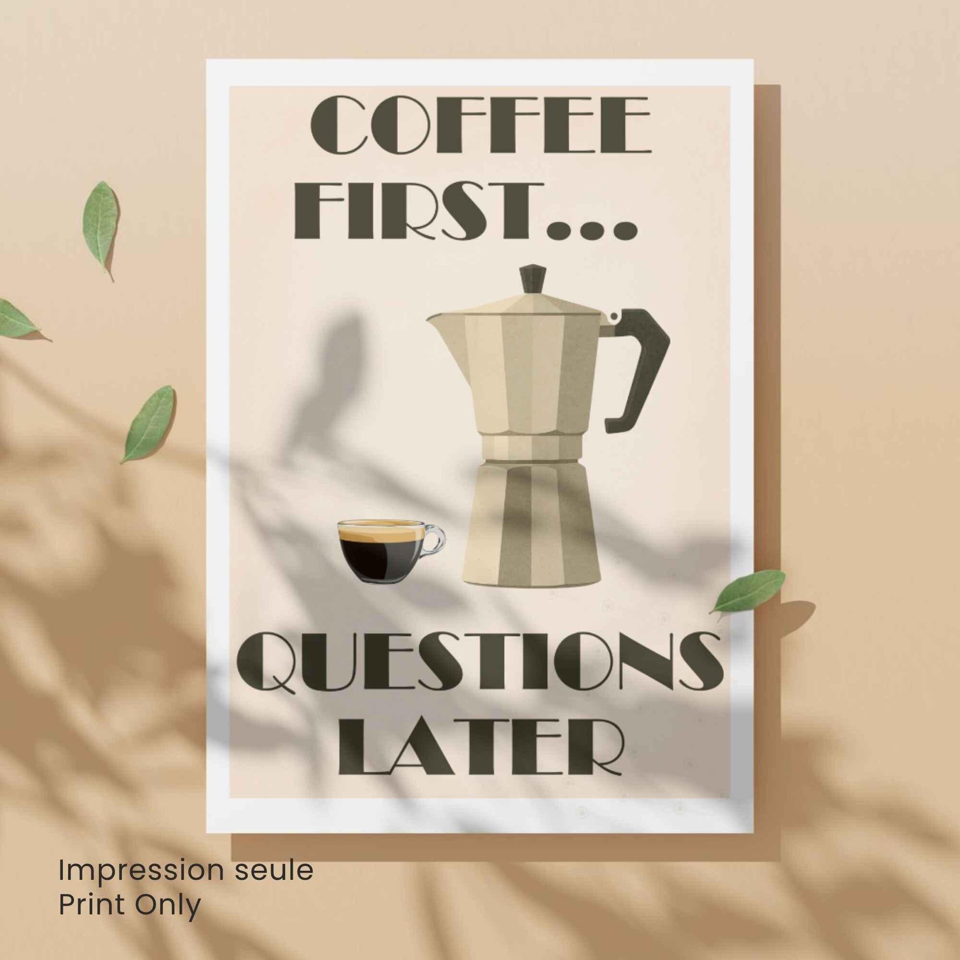 Affiche café – moka | Affiche Café Humoristique Vintage | Décoration Cuisine