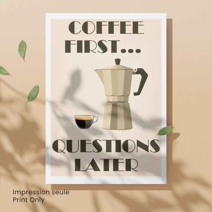 Affiche café – moka | Affiche Café Humoristique Vintage | Décoration Cuisine