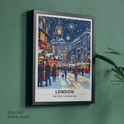 Affiche Noël personnalisée – Choisir votre ville, texte et langue - Décoration Noël