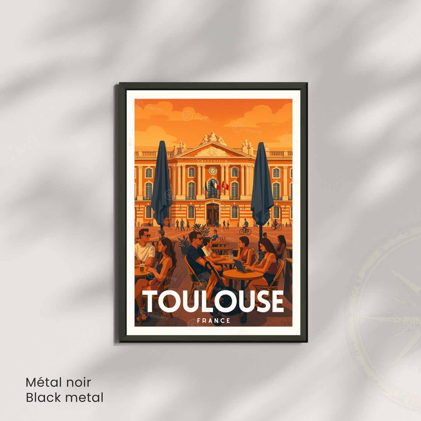 Affiche Toulouse Place du Capitole – L’art de vivre sous le soleil du Sud