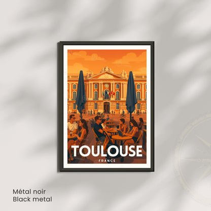 Affiche Toulouse Place du Capitole – L’art de vivre sous le soleil du Sud
