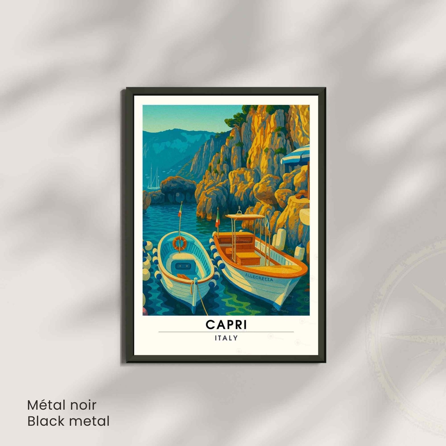 Affiche Capri – Italie | Poster Vintage Méditerranéen | Illustration Côte Amalfitaine